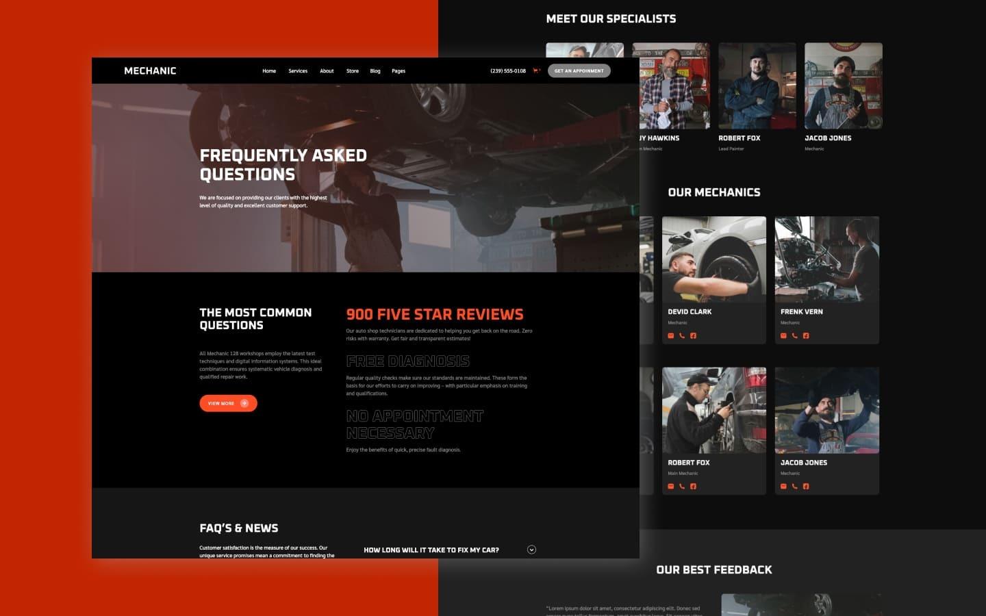 Mechanic 128 - Cars and Automotive Website Template