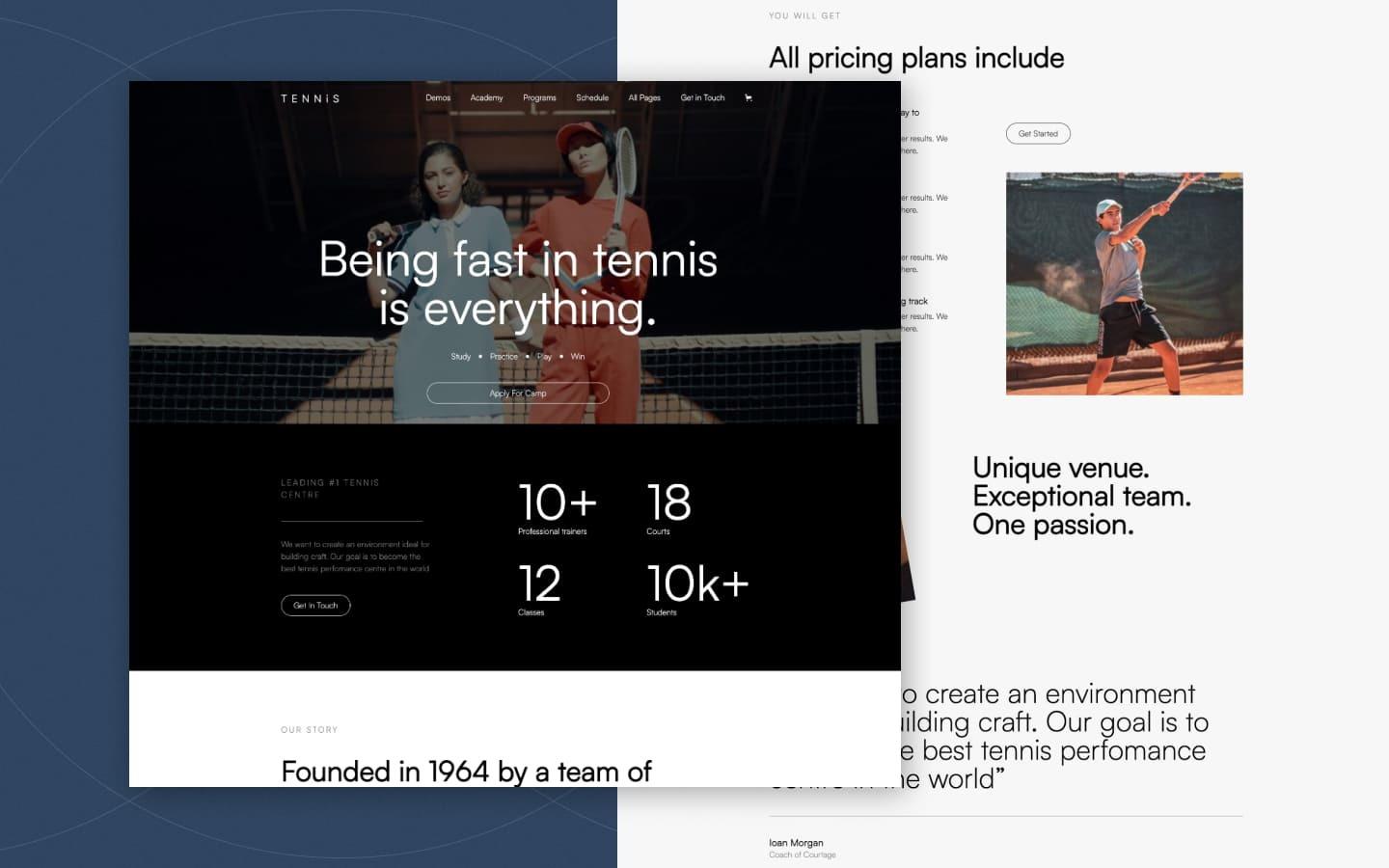Tennis 128 - Tennis and Sport Academy Website Template