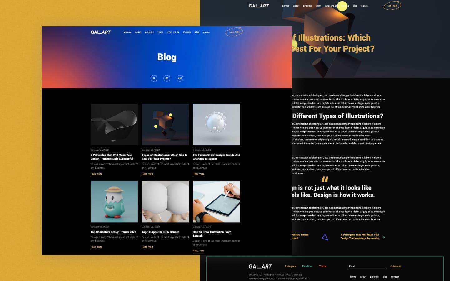 Galart 128 - Artist Website Template