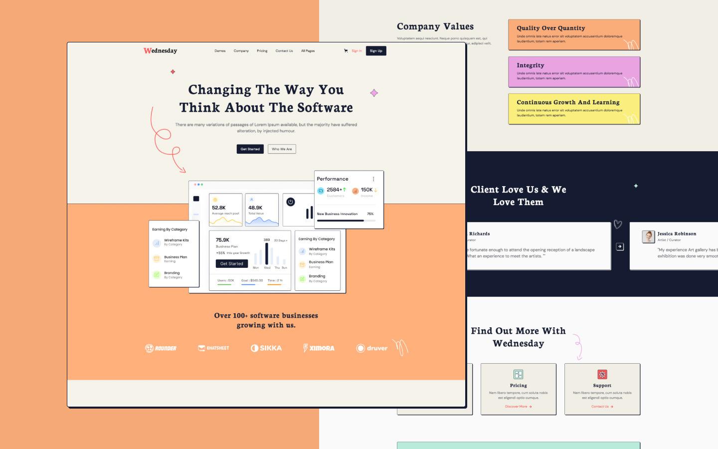 Wednesday 128 - SAAS and Startup Website Template