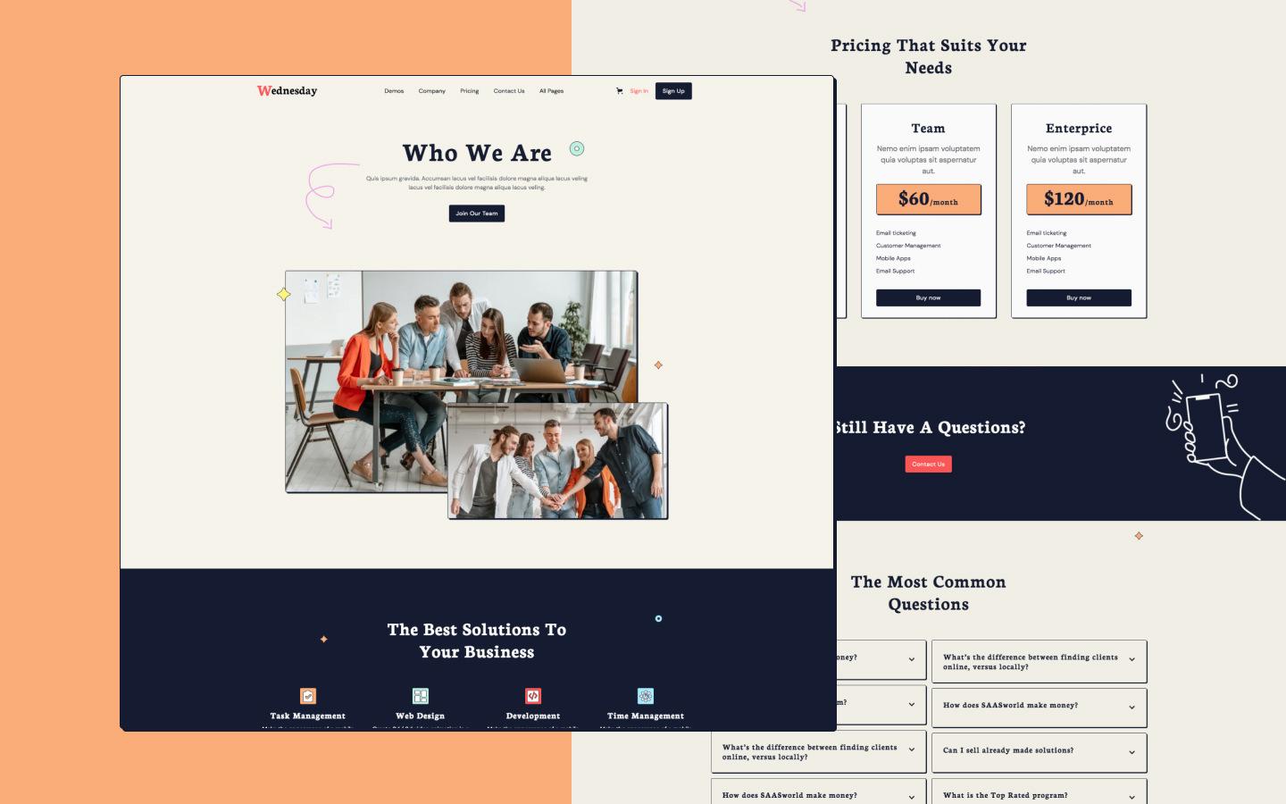 Wednesday 128 - SAAS and Startup Website Template