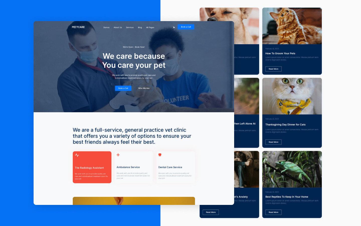 Petcare 128 - Veterinary Website Template