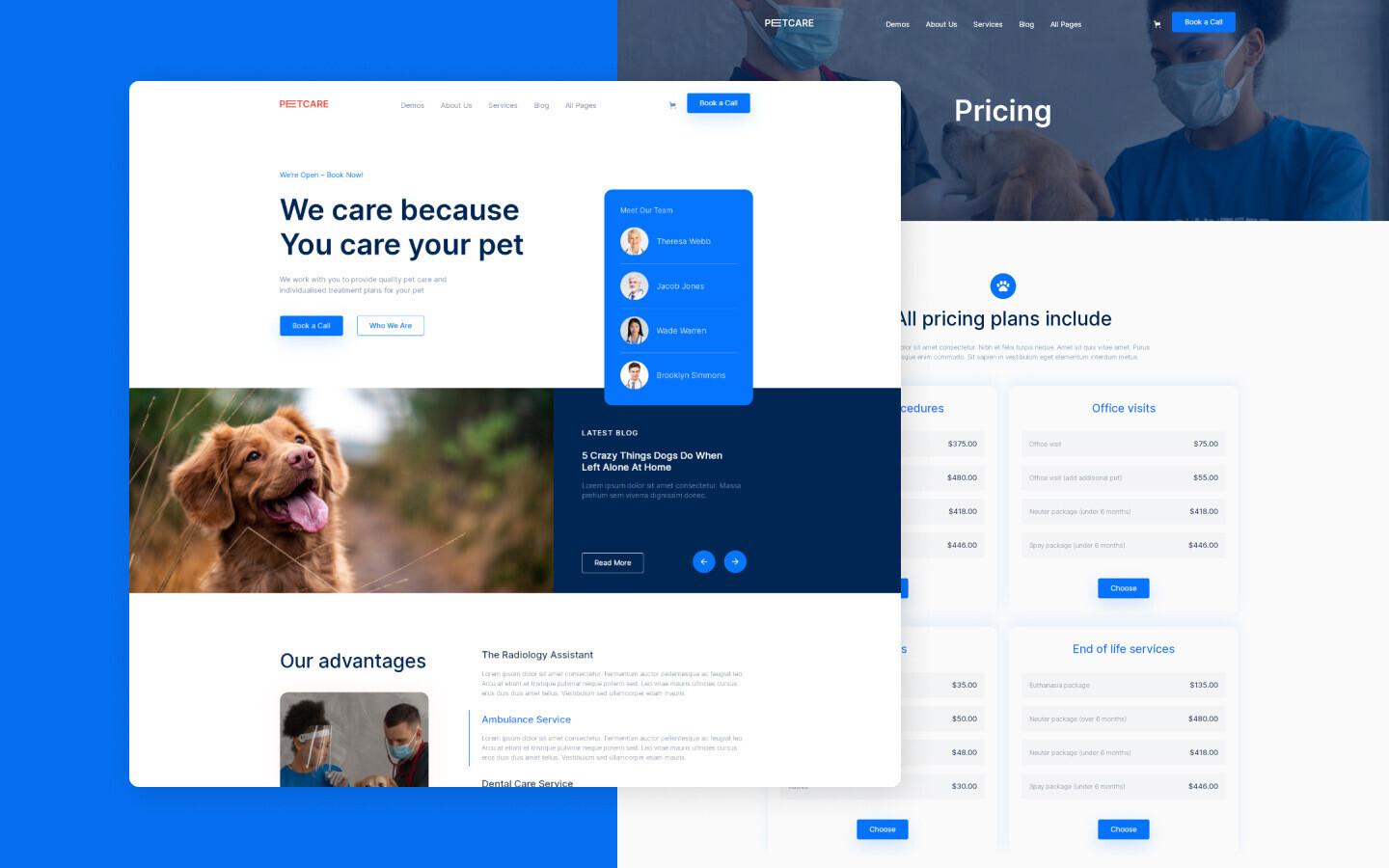 Petcare 128 - Veterinary Website Template