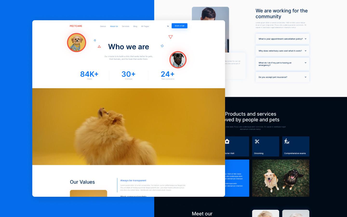 Petcare 128 - Veterinary Website Template