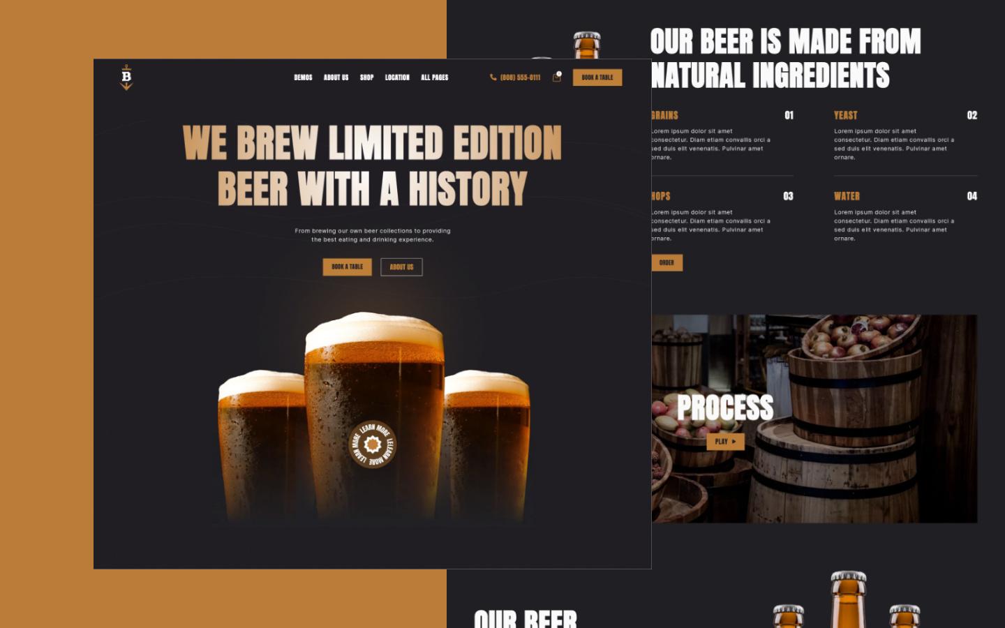 Brewery 128 - Beer and Pub Website Template