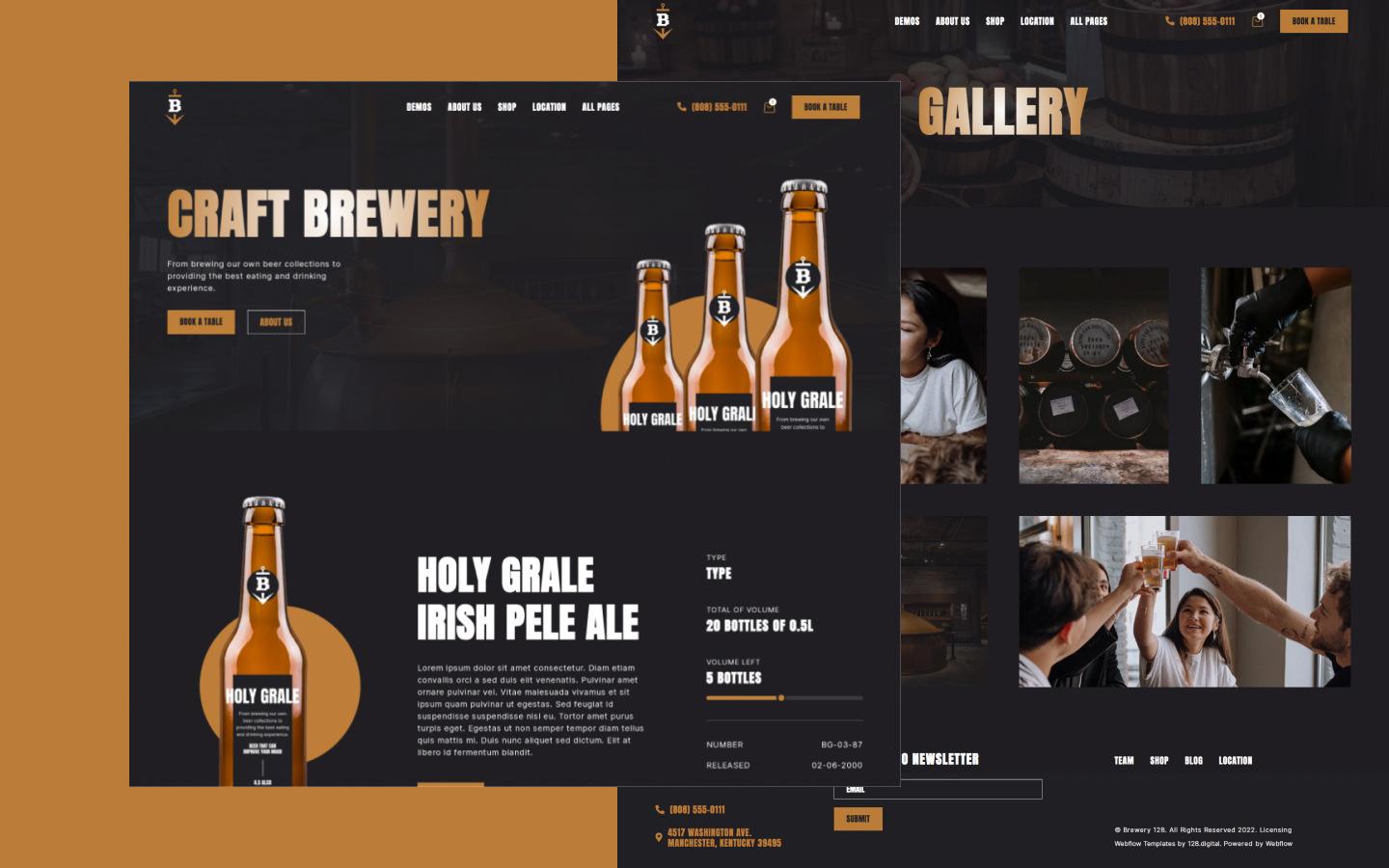 Brewery 128 - Beer and Pub Website Template