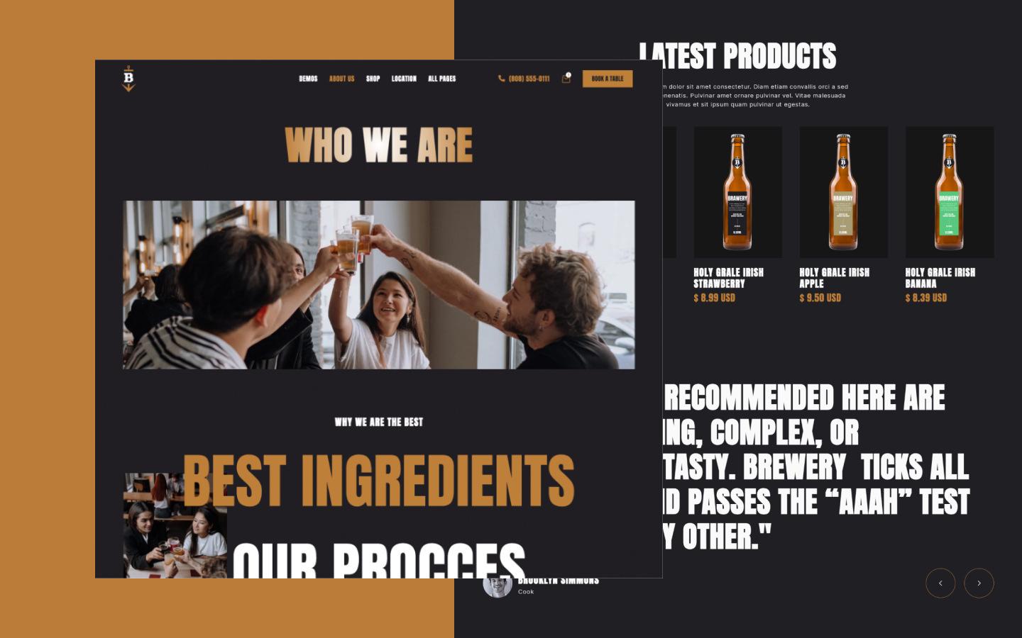 Brewery 128 - Beer and Pub Website Template