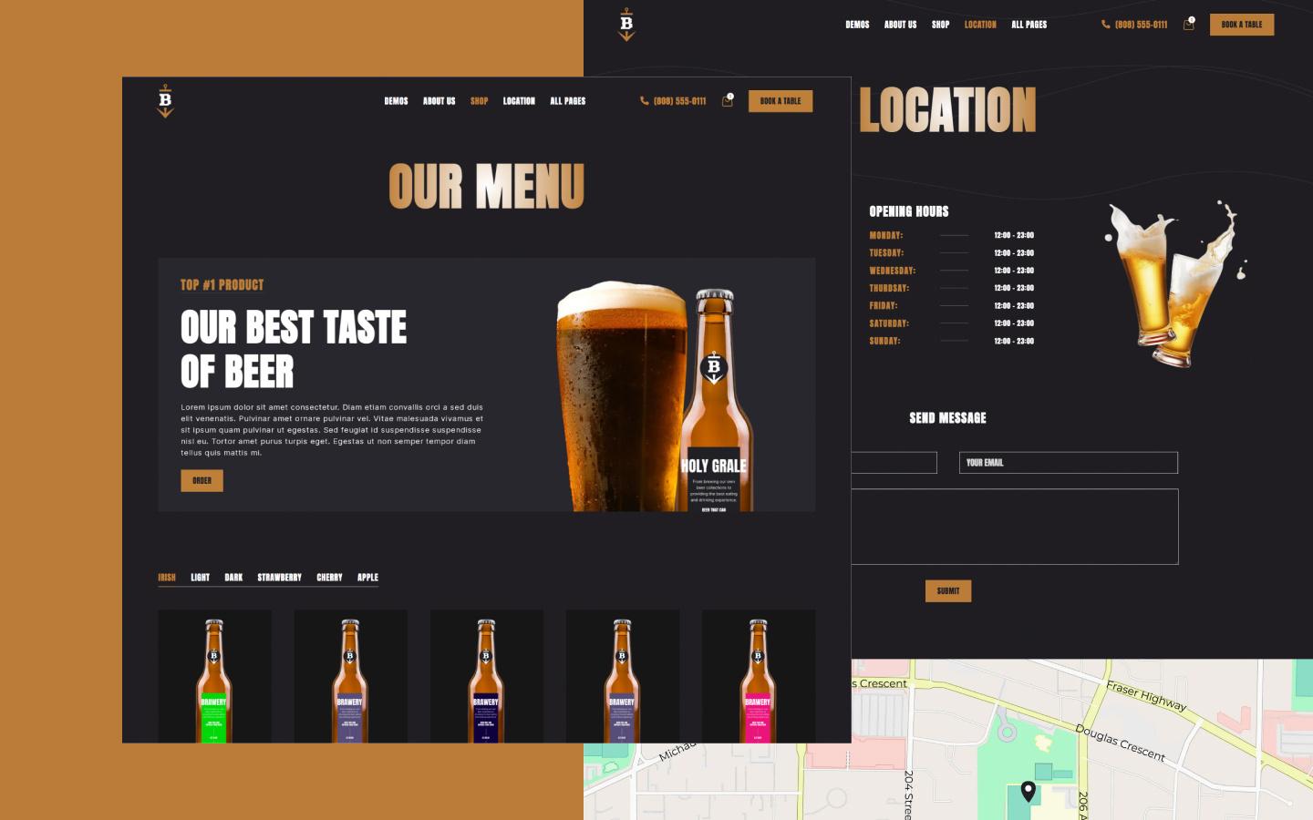 Brewery 128 - Beer and Pub Website Template