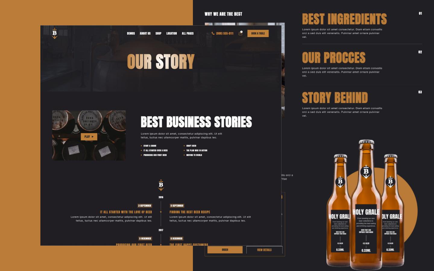 Brewery 128 - Beer and Pub Website Template