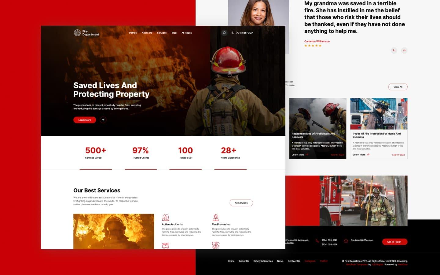 Fire Department 128 - Fire Department Website Template