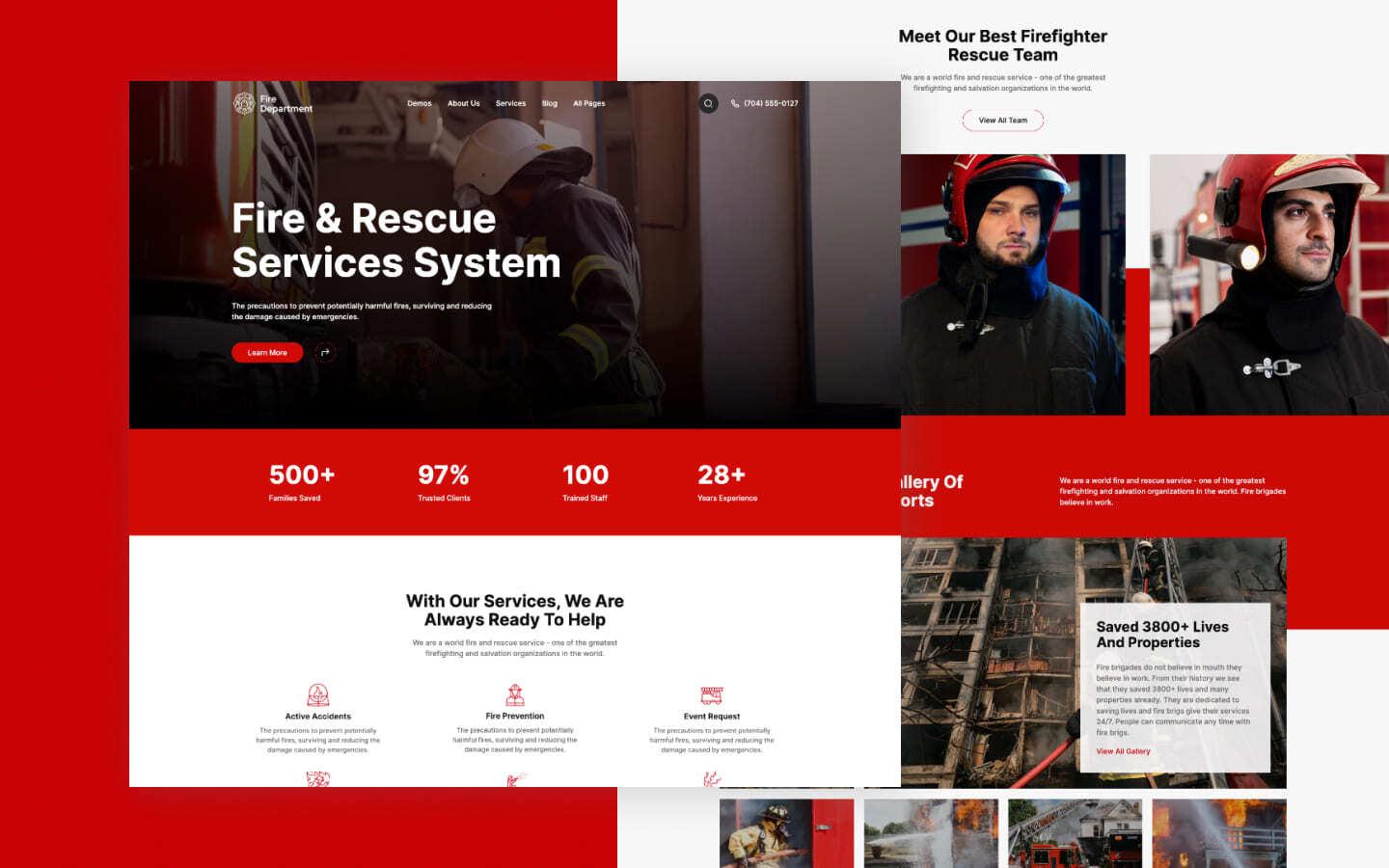 Fire Department 128 - Fire Department Website Template