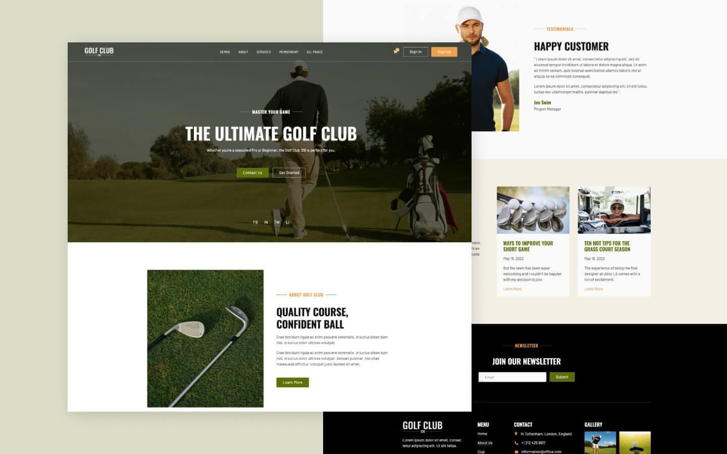 Golf Club 128 - Golf Club Website Template