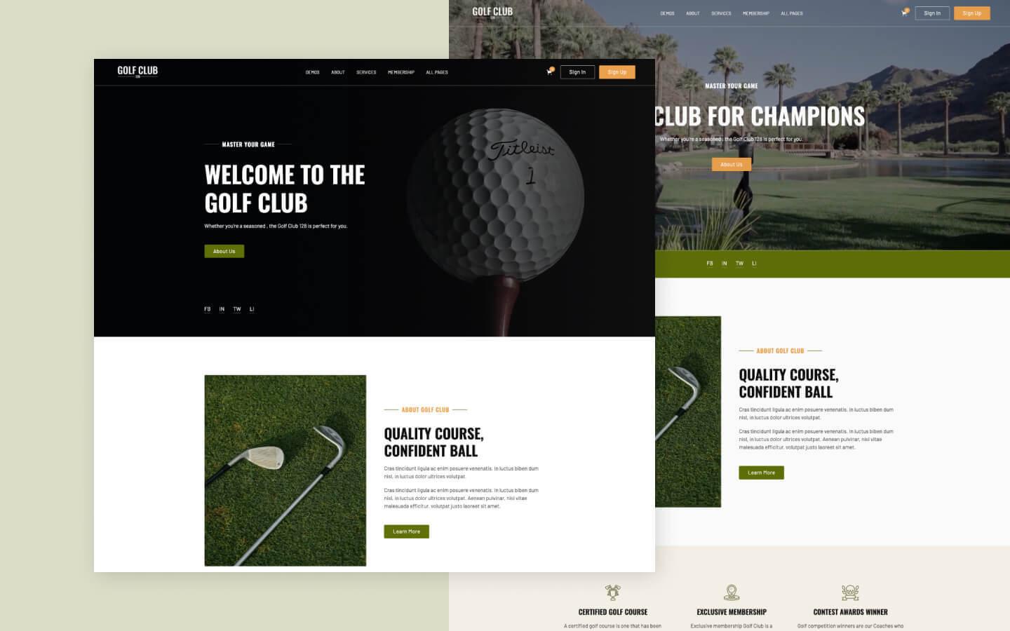 Golf Club 128 - Golf Club Website Template