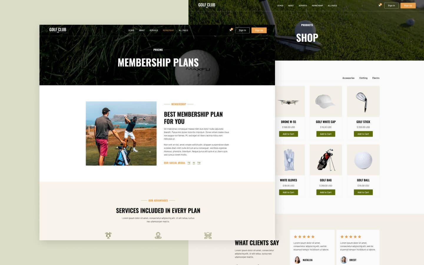 Golf Club 128 - Golf Club Website Template