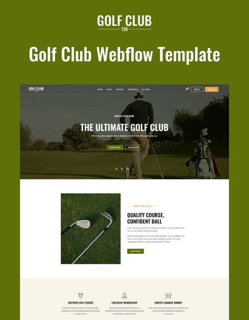 Golf Club 128 - Golf Club Website Template