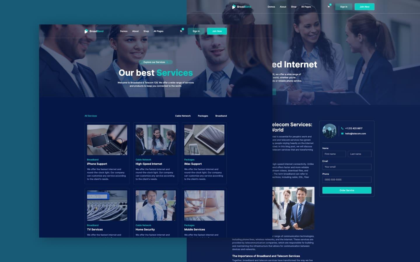 Internet Provider 128 - Broadcast and Telecom Website Template