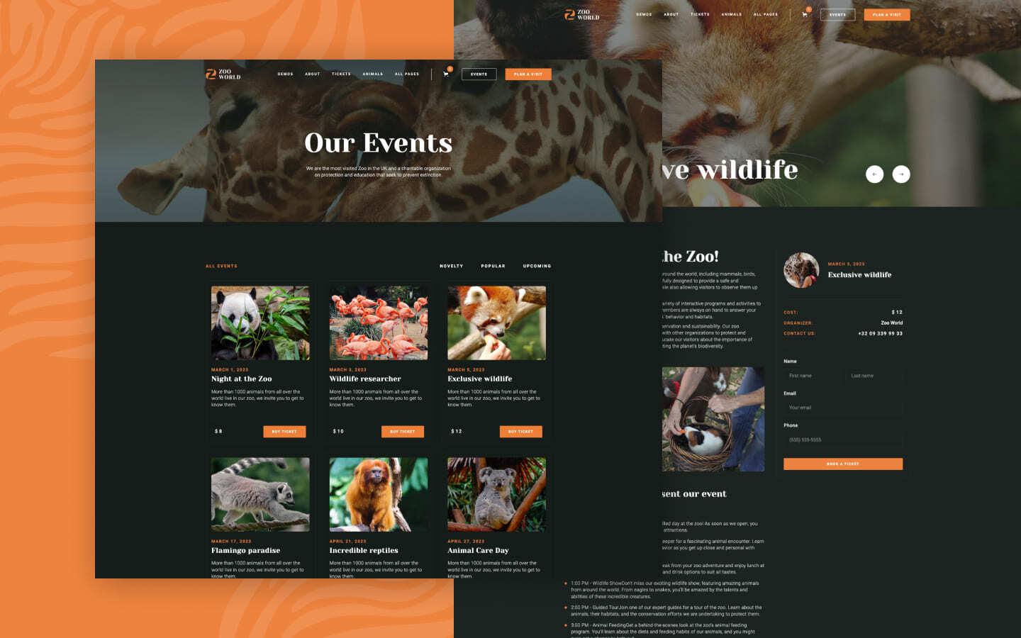 Zoo 128 - Zoo Website Template
