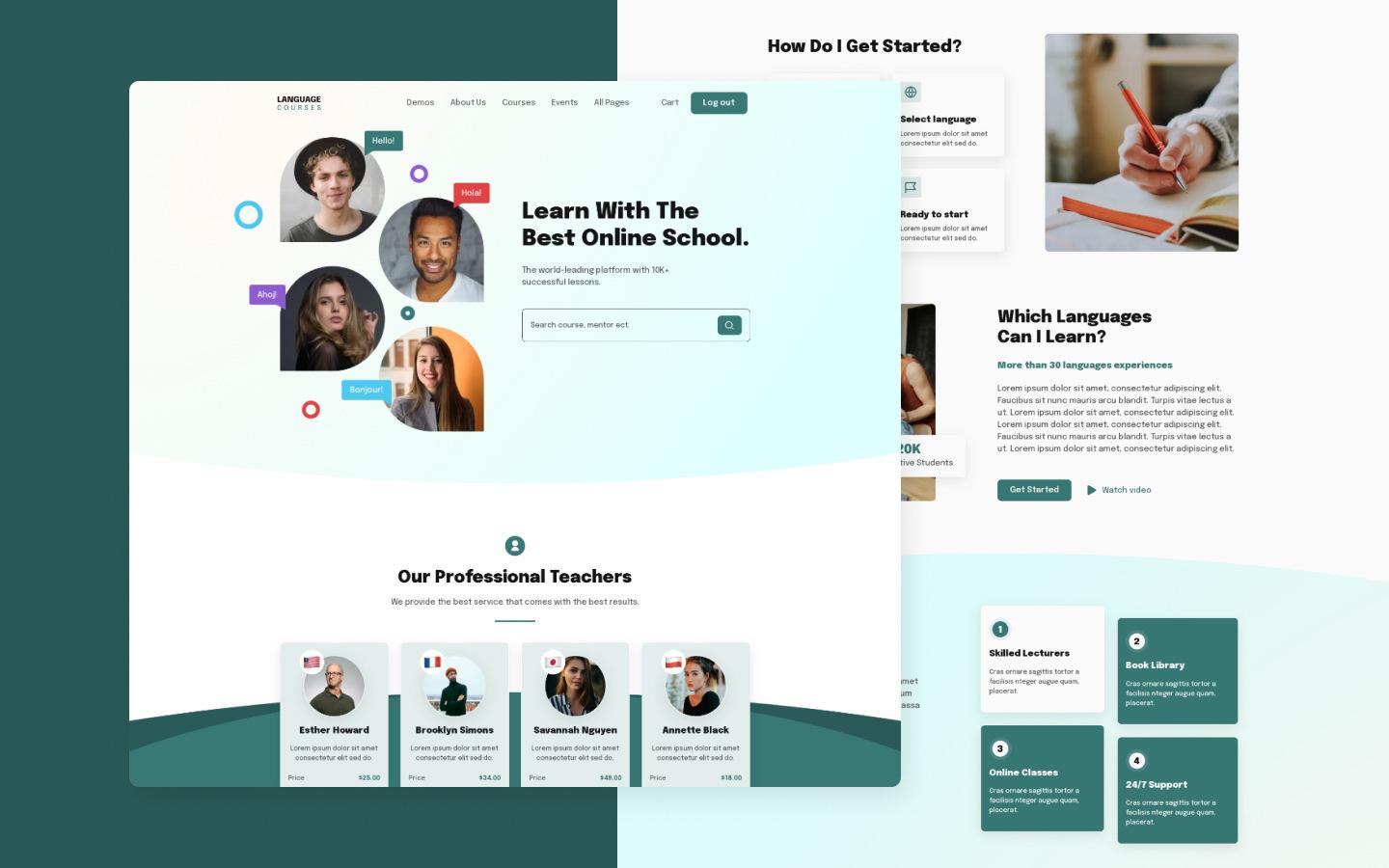 Language Courses 128 - Language School and Education Website Template