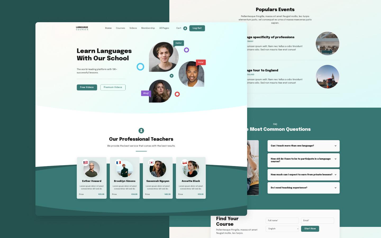 Language Courses 128 - Language School and Education Website Template