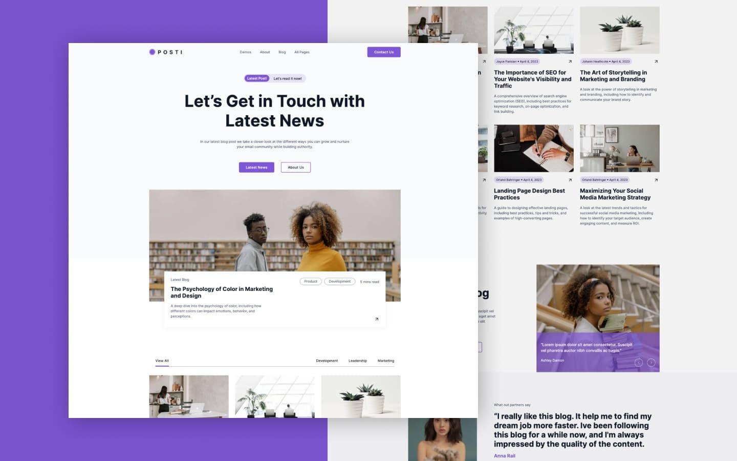 Posti 128 - Writer and Journalist Blog Website Template
