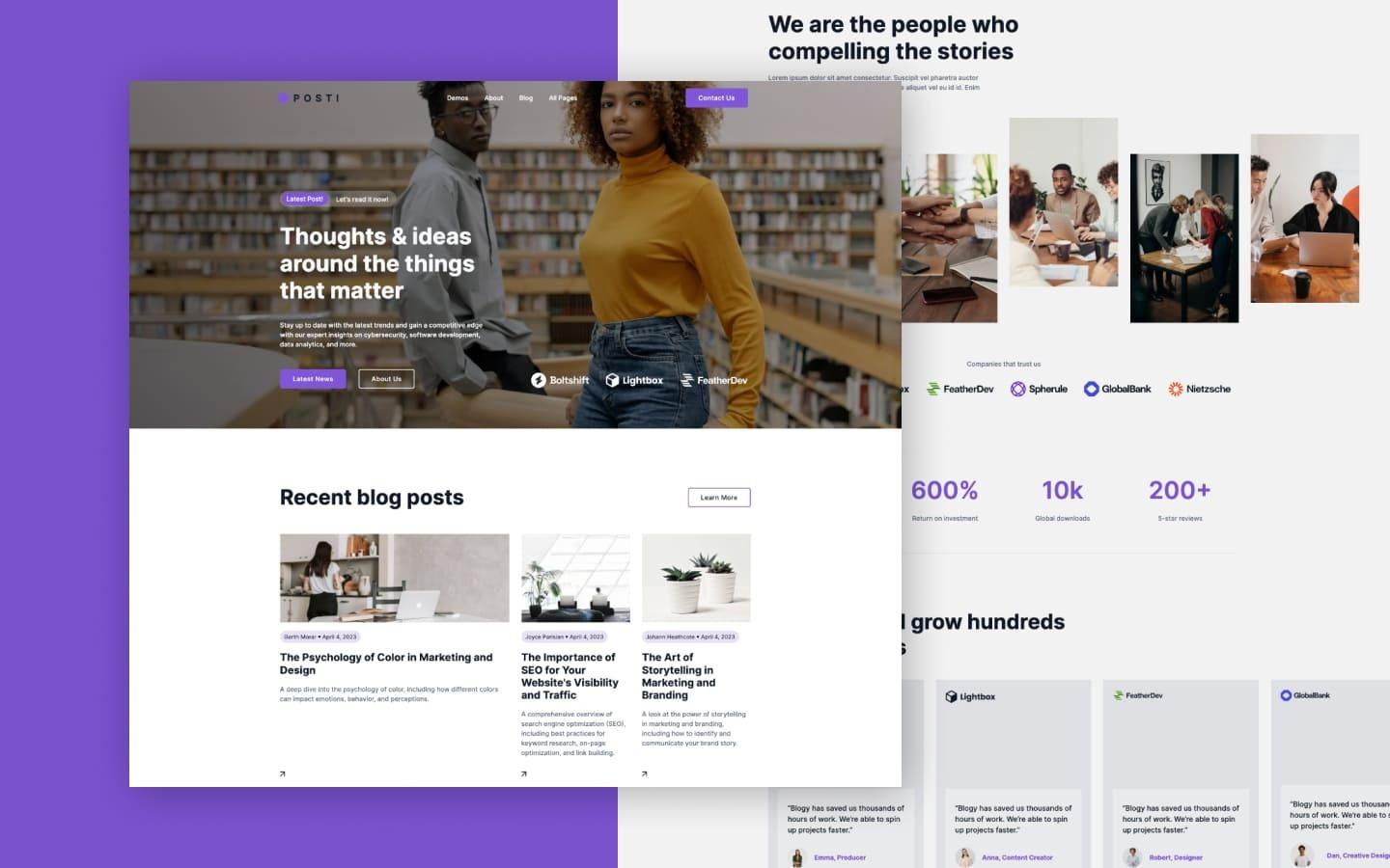 Posti 128 - Writer and Journalist Blog Website Template