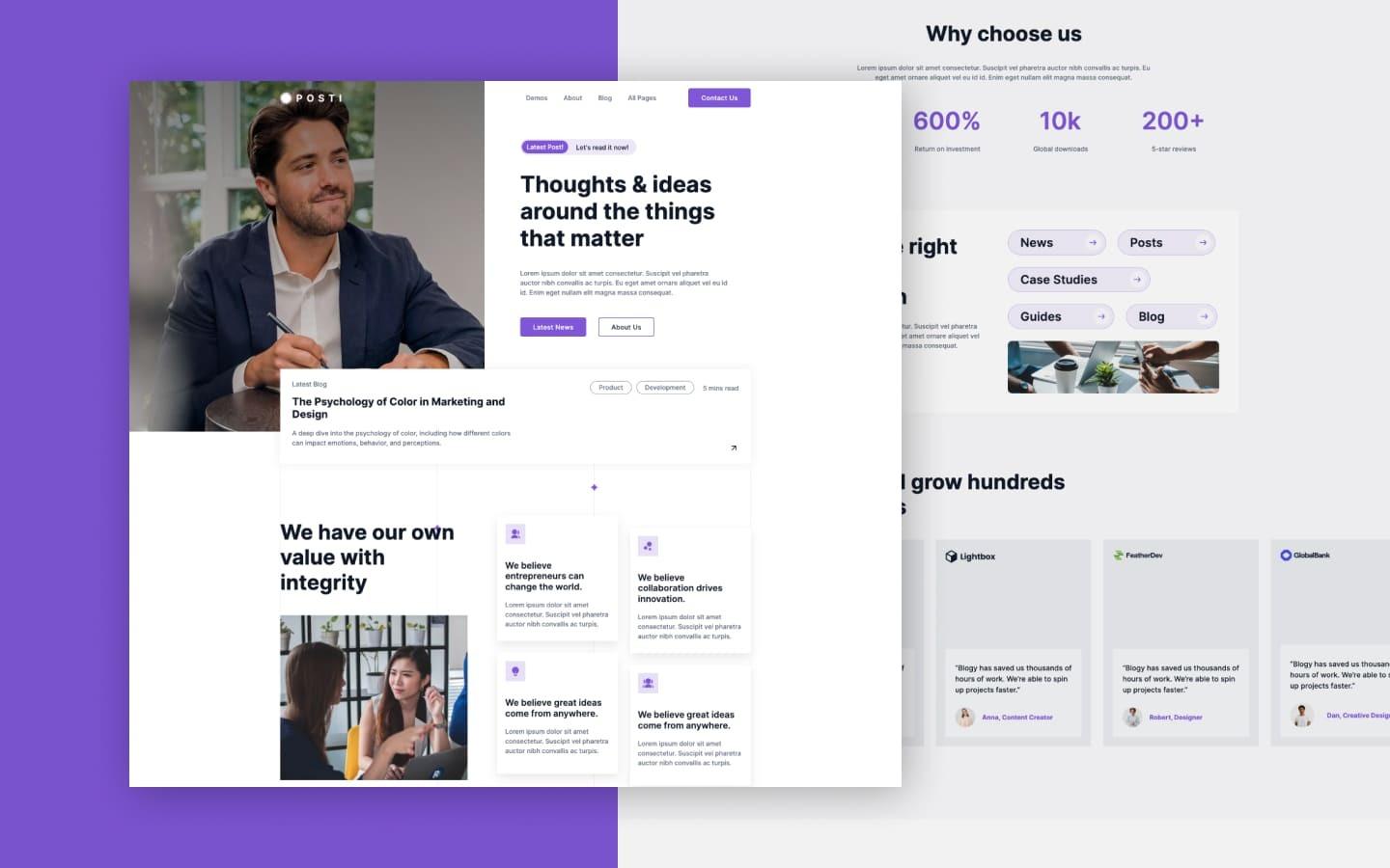 Posti 128 - Writer and Journalist Blog Website Template