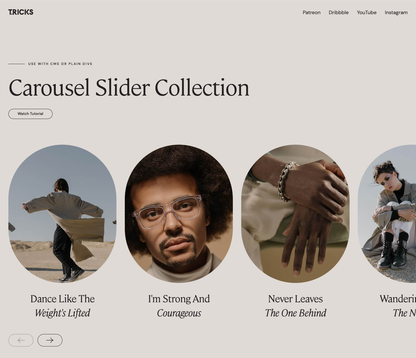 webflow carousel slider