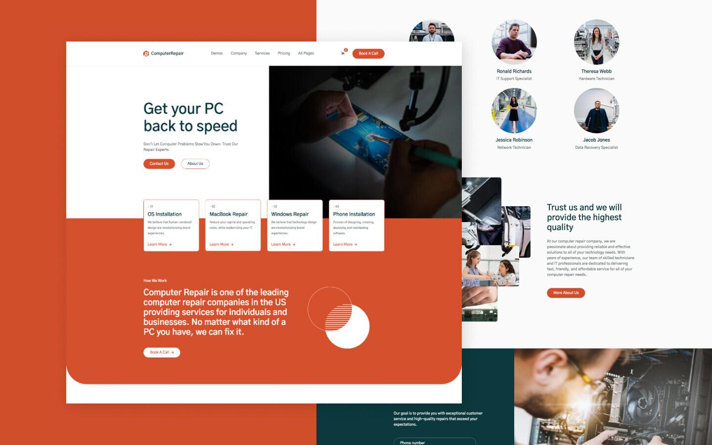 Computer Repair 128 - Electronics and Computer Repair Webflow Template
