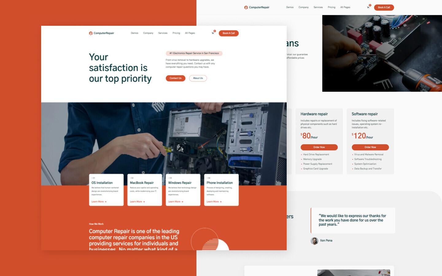 Computer Repair 128 - Electronics and Computer Repair Webflow Template