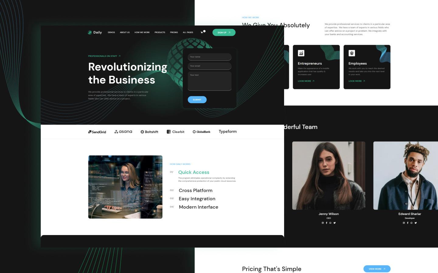 Daily 128 - Landing Page Website Template