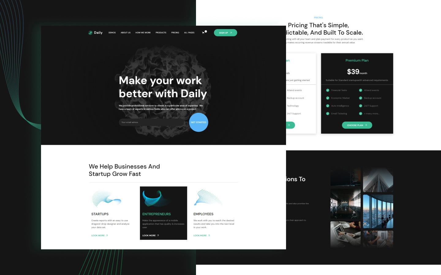 Daily 128 - Landing Page Website Template