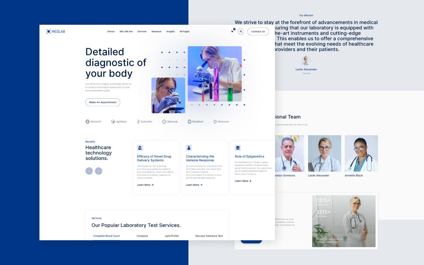 Medlab 128 - Medical Laboratory and Sciense Research Website Template