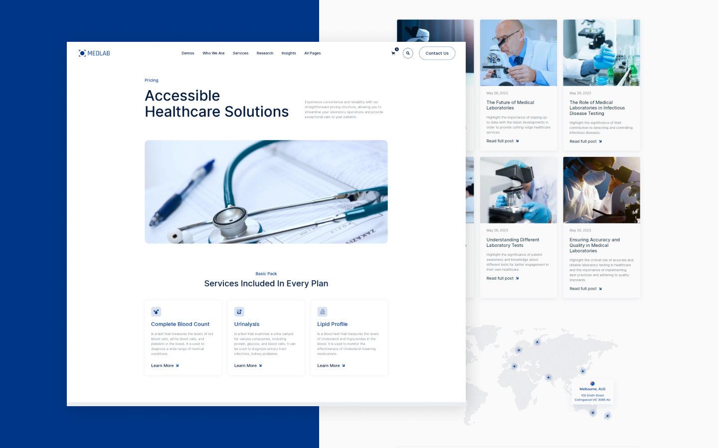 Medlab 128 - Medical Laboratory and Sciense Research Website Template