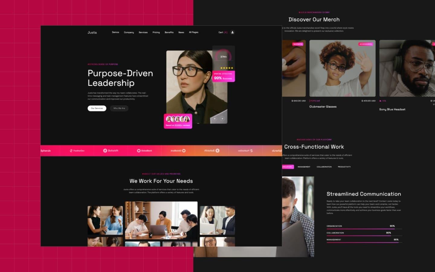 Justa 128 - One Page Website Template