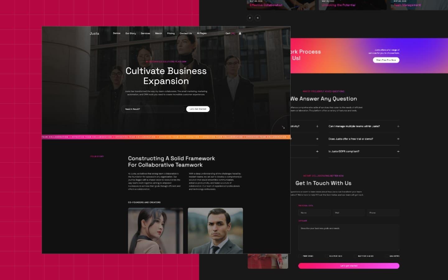 Justa 128 - One Page Website Template