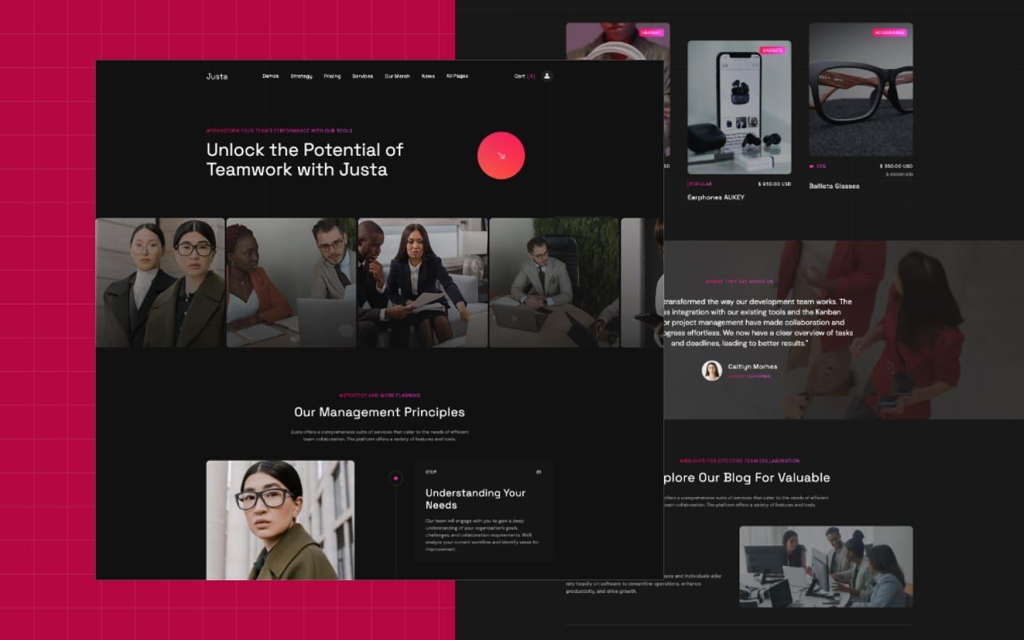 Justa 128 - One Page Website Template