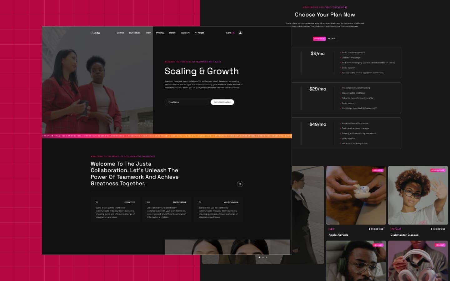 Justa 128 - One Page Website Template