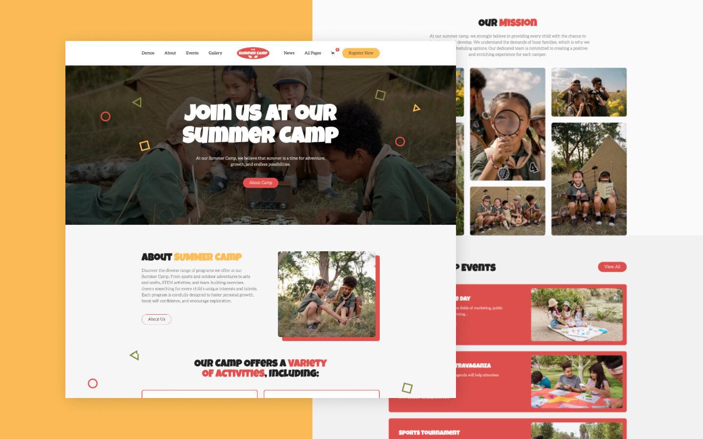Summer Camp 128 - Camping and Adventure Website Template