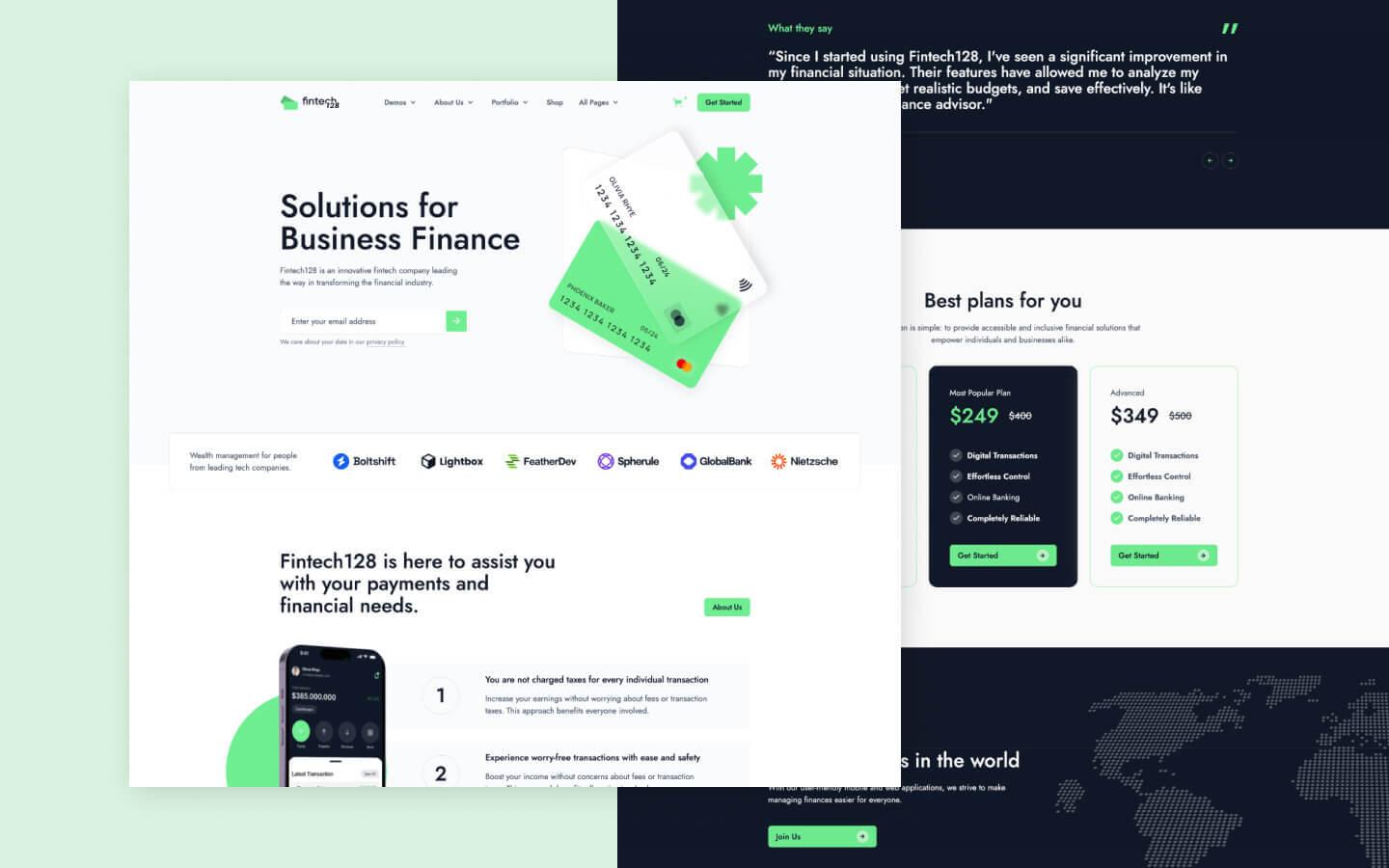 Fintech 128 - Technology and Fintech Website Template