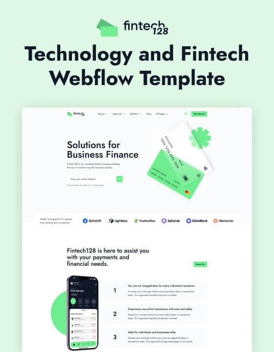 Fintech 128 - Technology and Fintech Website Template