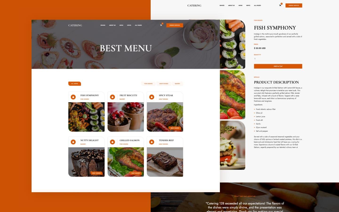 Catering 128 - Catering Company Website Template