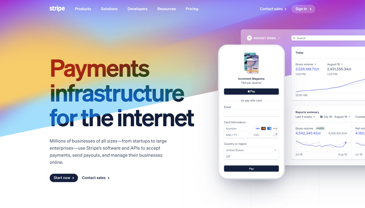 stripe website