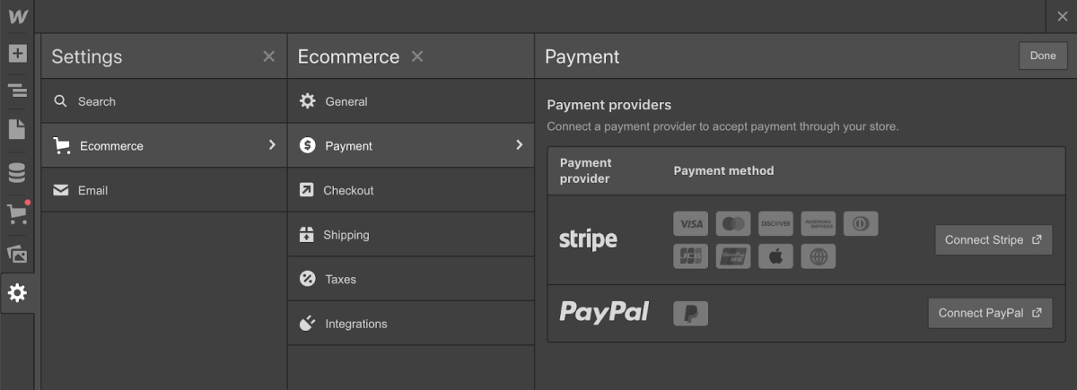 webflow stripe