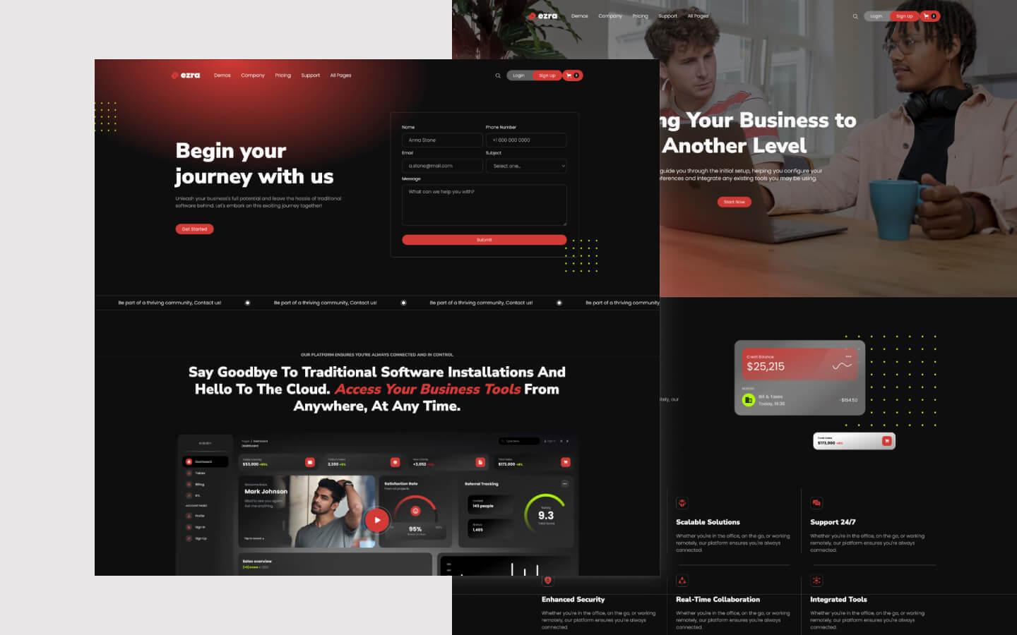 Ezra 128 - SaaS and Startup Website Template
