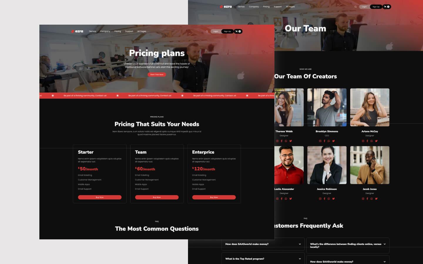 Ezra 128 - SaaS and Startup Website Template