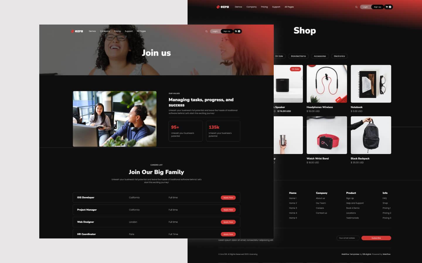 Ezra 128 - SaaS and Startup Website Template