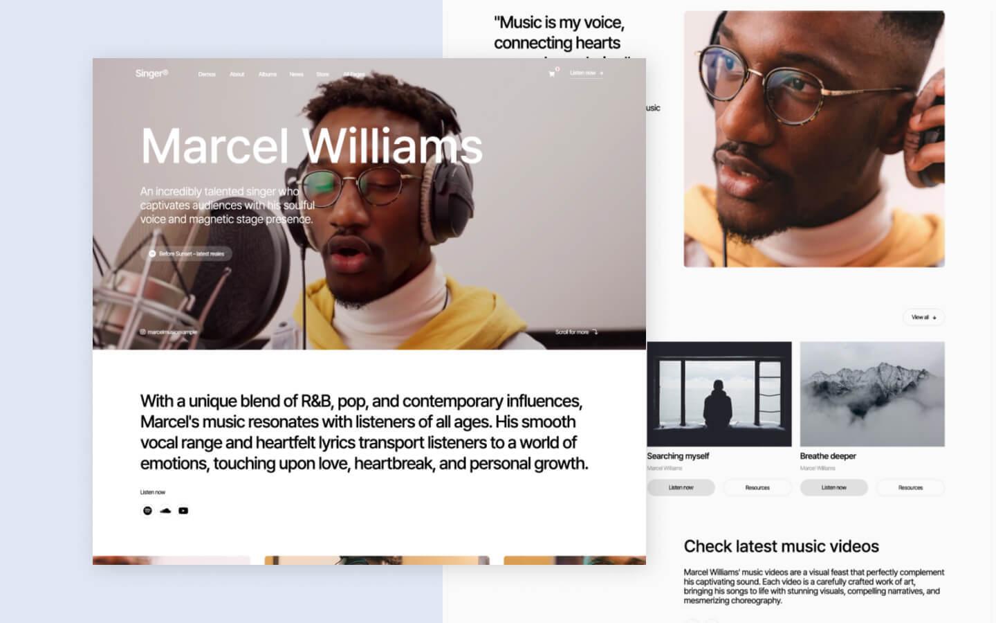 Singer 128 - Music Band and Singer Website Template