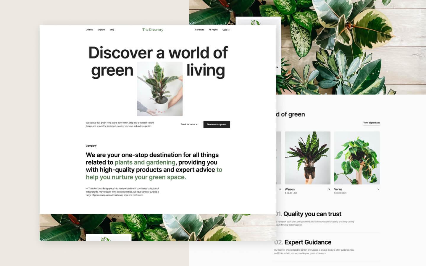Greenery 128 - Plants and Gardening Store Website Template