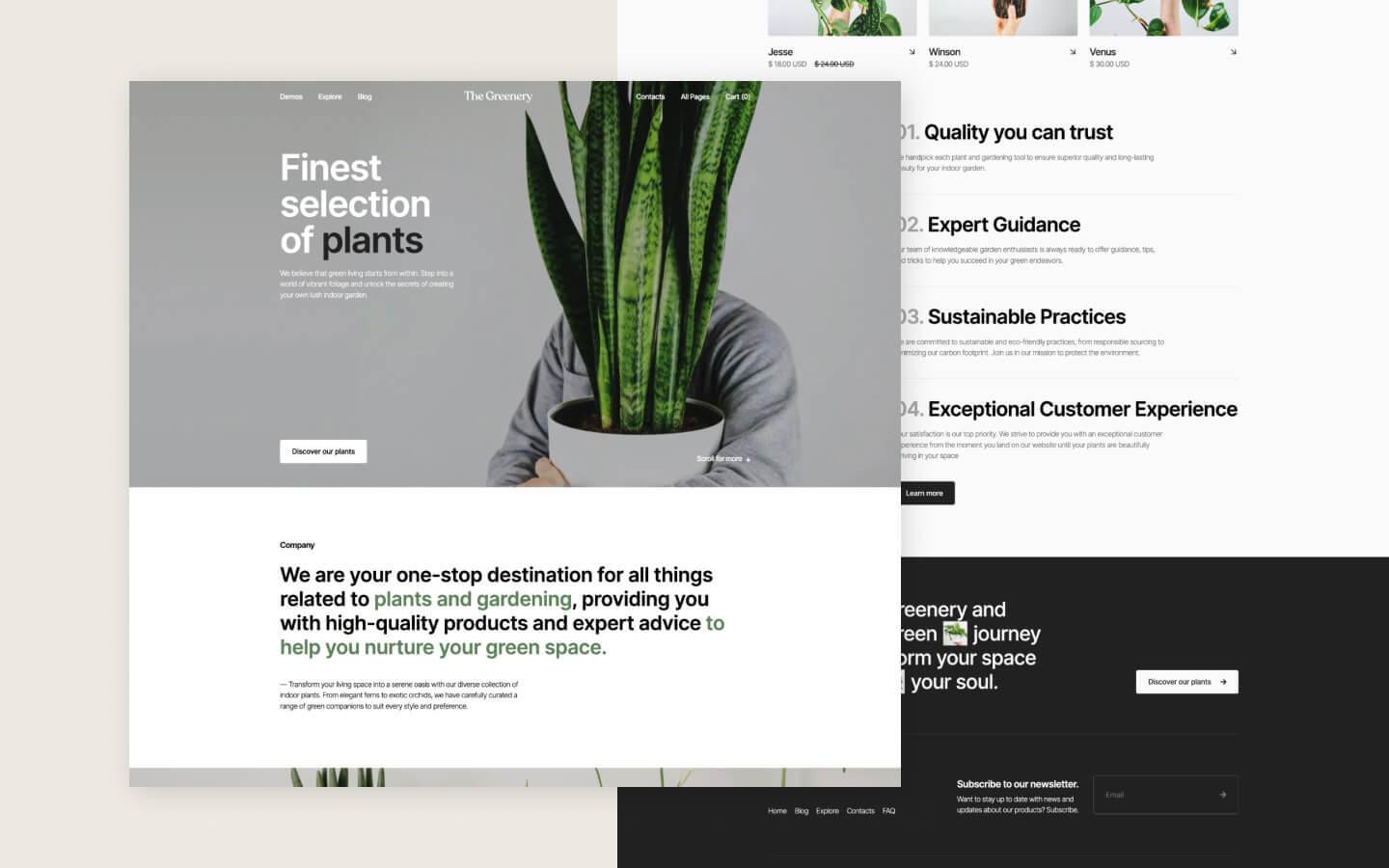 Greenery 128 - Plants and Gardening Store Website Template