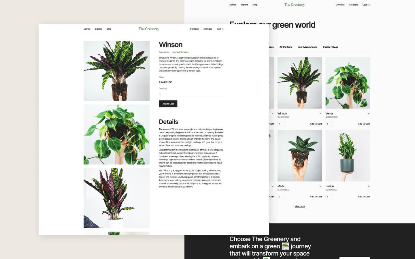 Greenery 128 - Plants and Gardening Store Website Template